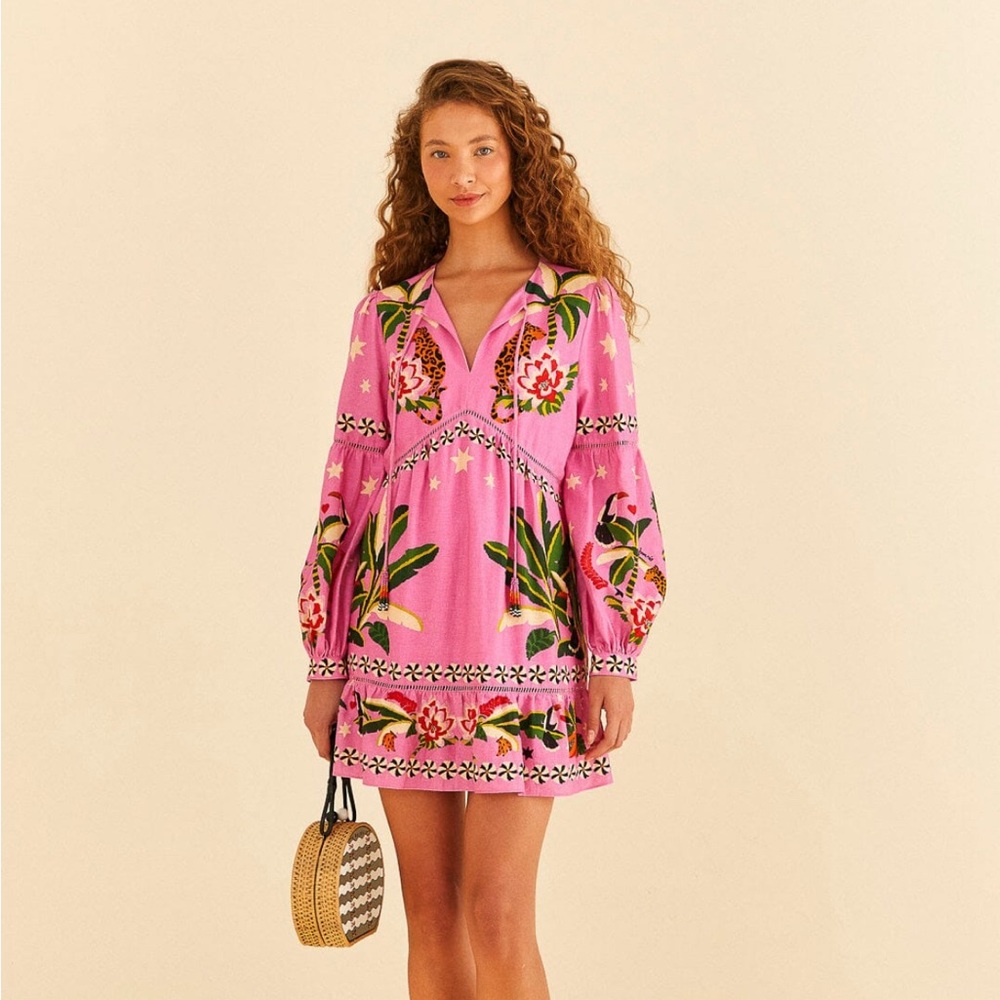 FARM Rio Leopard Forest Mini Dress